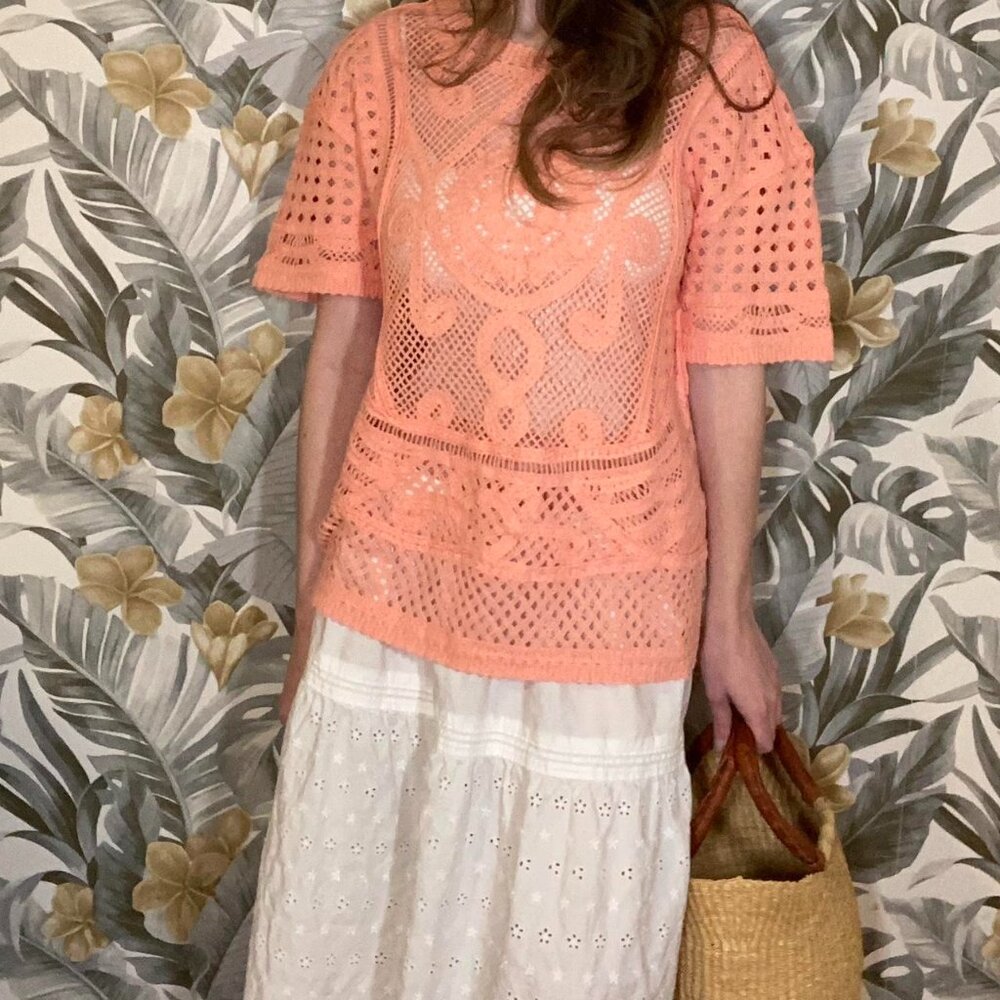 Coral Crochet Top